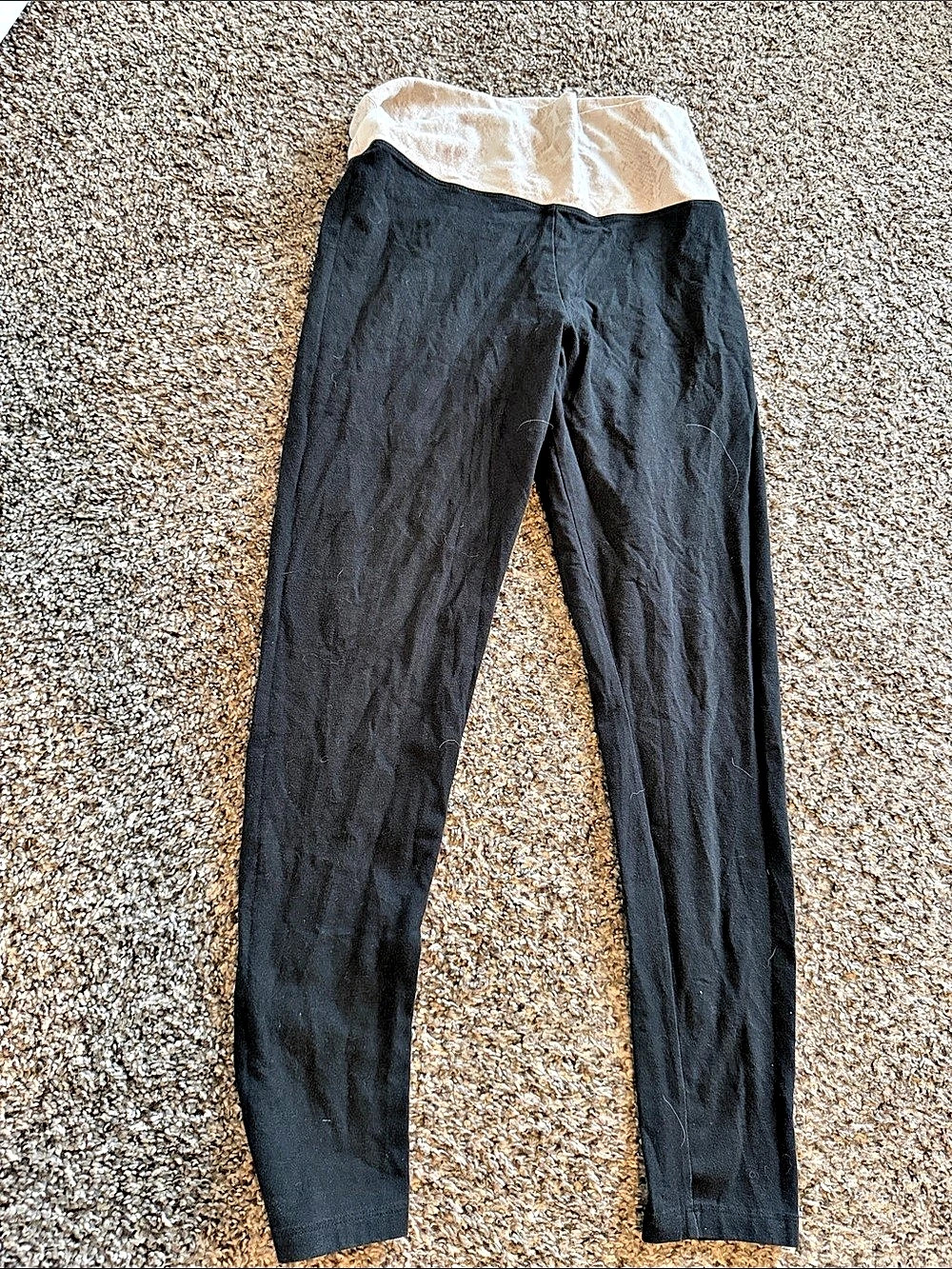 Victoria's Secret Fold-Over Waistband Leggings Black & White